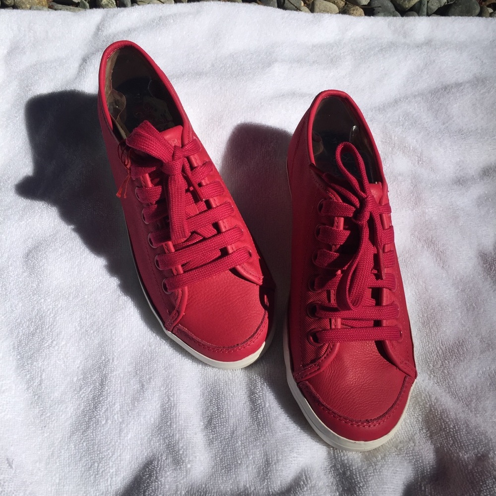 *SOLD* Camper Motel Canvas/Leather Sneakers - Red